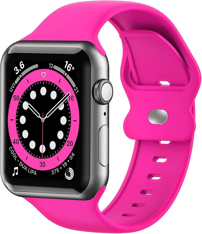Upgrade Bands Compatible with Apple Watch Band 38mm 40mm 41mm for Women Men-Soft Silicone Replace... | Amazon (US)