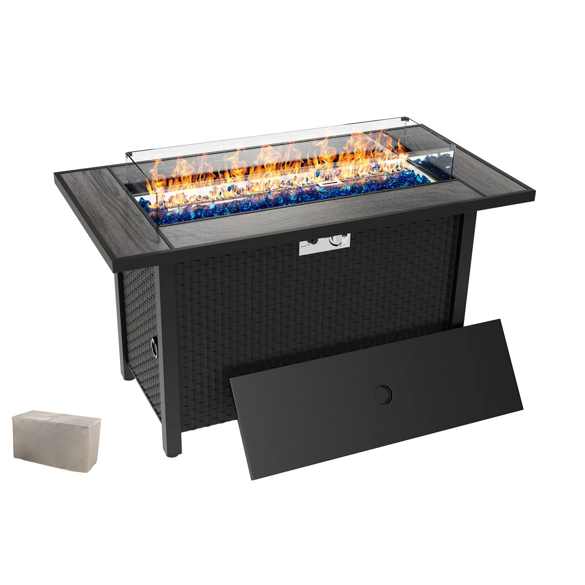 45" Outdoor Propane Fire Pit Table 50000 BTU with Lid | Wayfair North America
