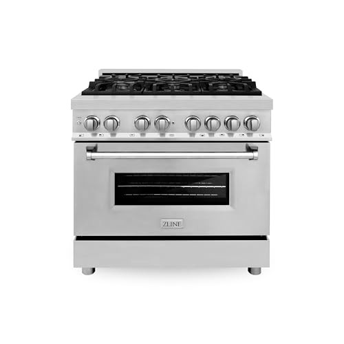 ZLINE 36 in. 4.6 cu. ft. Legacy Dual Fuel Range with 6 Burner Gas Cooktop and Electric Convection Oven in Stainless Steel (RA36) | Amazon (US)