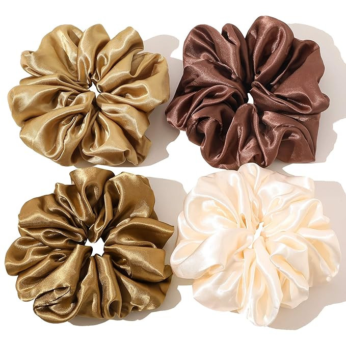 Scrunchies Hair Ties for Women - Big Silk Satin Scrunchie Exra Large Jumbo Gaint Oversized Cute S... | Amazon (US)