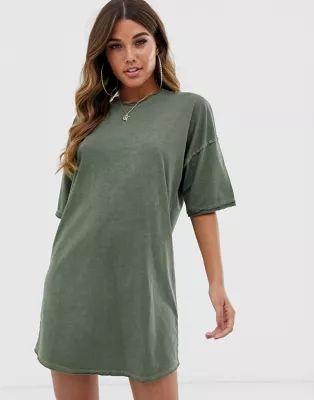 ASOS DESIGN oversized t-shirt dress with raw edge | ASOS US