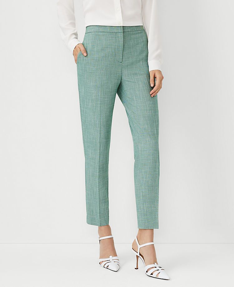 The High Waist Ankle Pant in Cross Weave | Ann Taylor (US)