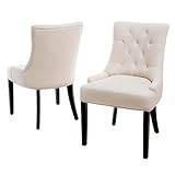 Christopher Knight Home Hayden Tufted Fabric Dining / Accent Chairs, 2-Pcs Set, Beige | Amazon (US)