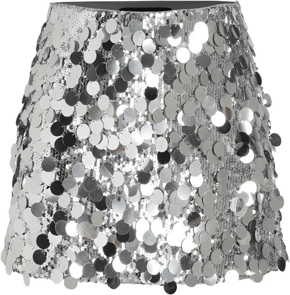CIDER Sequin Mid Waist Sparkle Skirt Party Club Night Out Mini Skirt for Women Trendy | Amazon (US)
