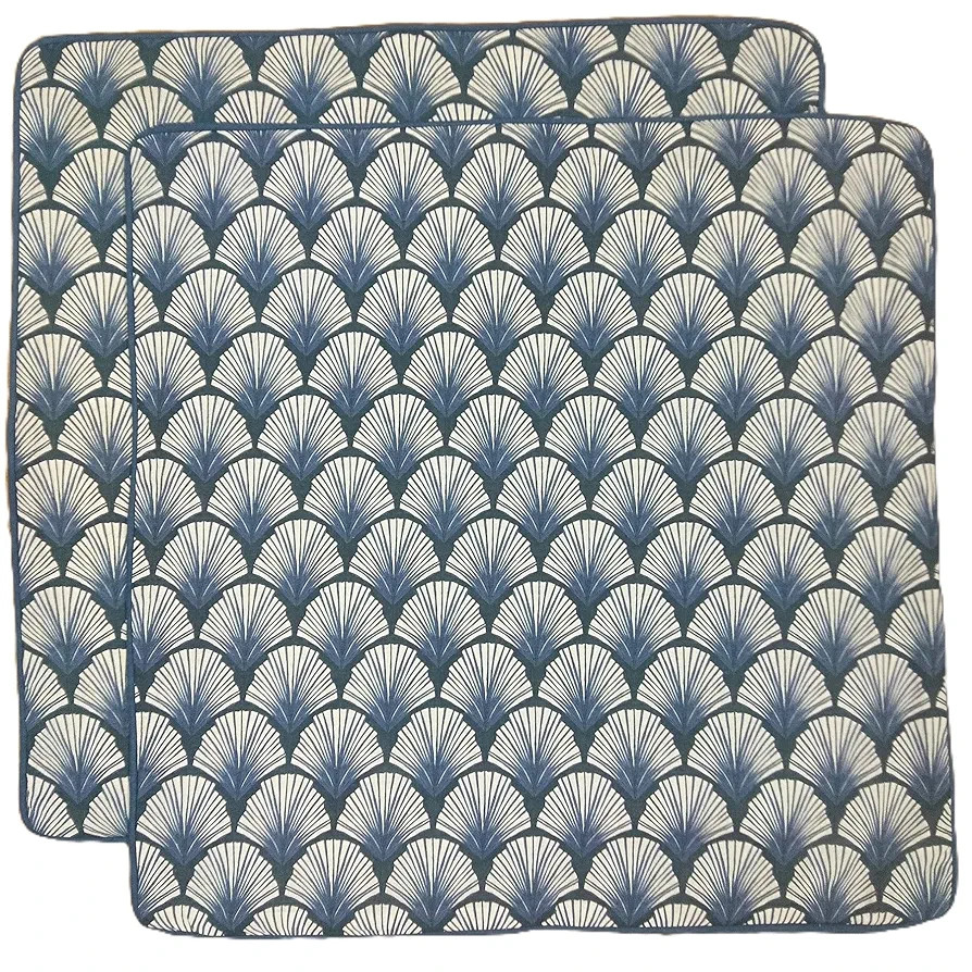Ridhi Navy Blue Shell Print Print Cotton Throw Pillow Covers for Decorative Couch Pillows for Liv... | Amazon (US)