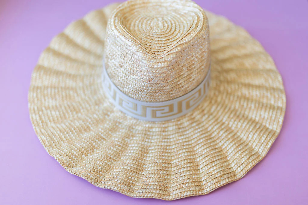 1.5” White and Gold Greek Key Band | Bandette Bands