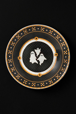 Bistro Tile Stoneware 24k Gold Accent Halloween Dessert Plate | Anthropologie (US)