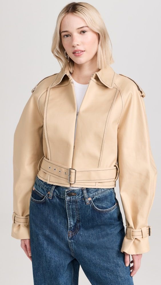 Victoria Beckham Belted Short Trench Jacket | Shopbop | Shopbop