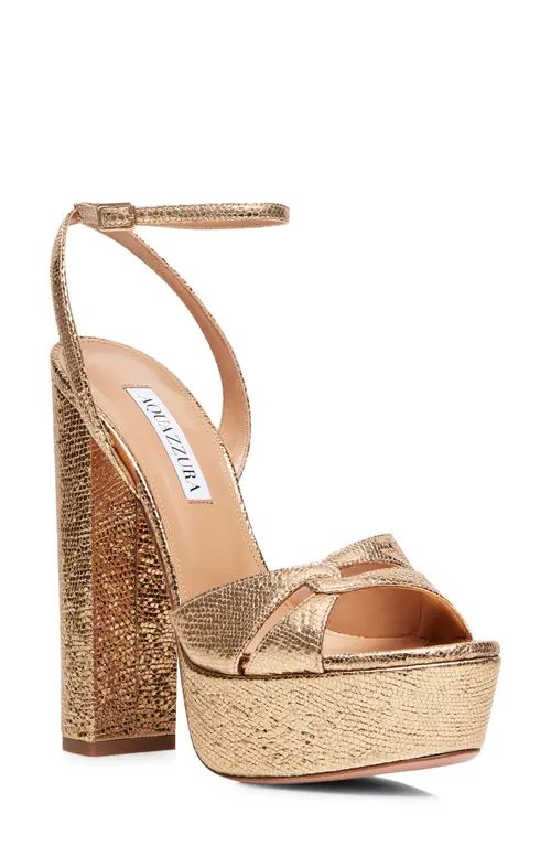 Aquazzura Sinner Platform Sandal in Gold at Nordstrom, Size 10Us | Nordstrom