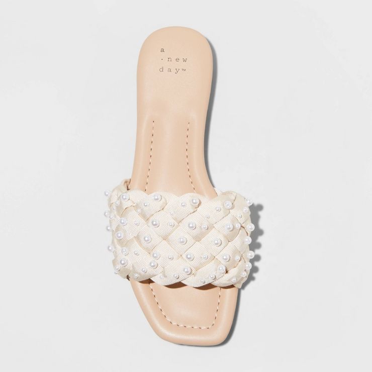 Women's Carissa Slide Sandals - A New Day™ Pearl | Target