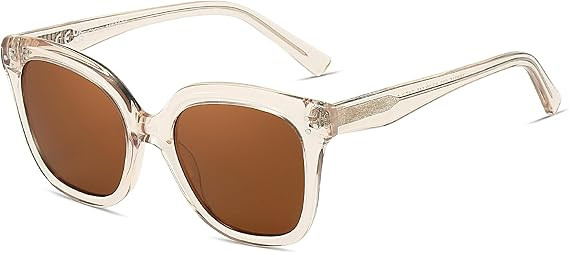 ZENOTTIC Polarized Sunglasses Women Trendy: Square Designer Acetate Sun Glasses - Retro Shades fo... | Amazon (US)