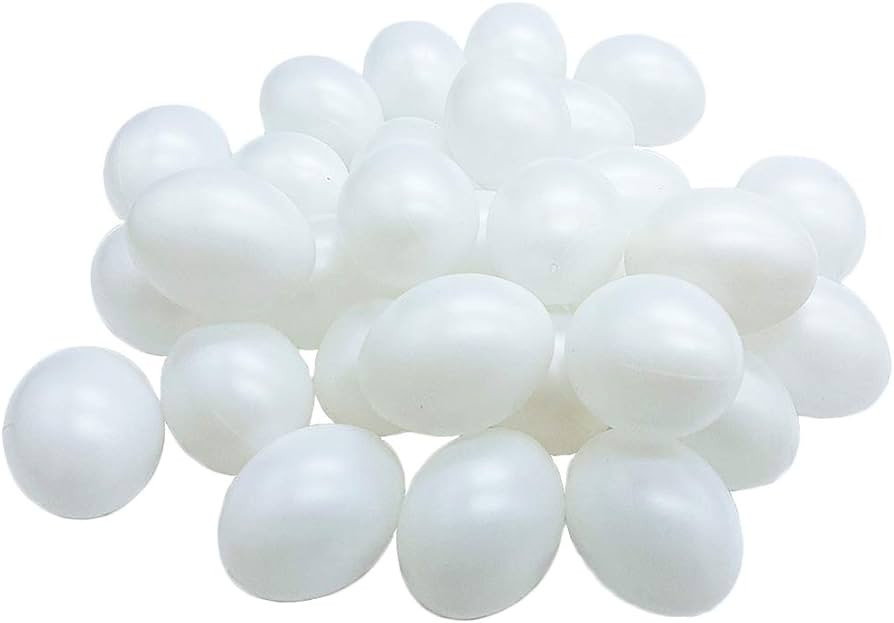 30 Pack White Plastic Eggs, Fake Easter Egg, Artificial Chicken for DIY Crafts, Painting, Party, ... | Amazon (US)
