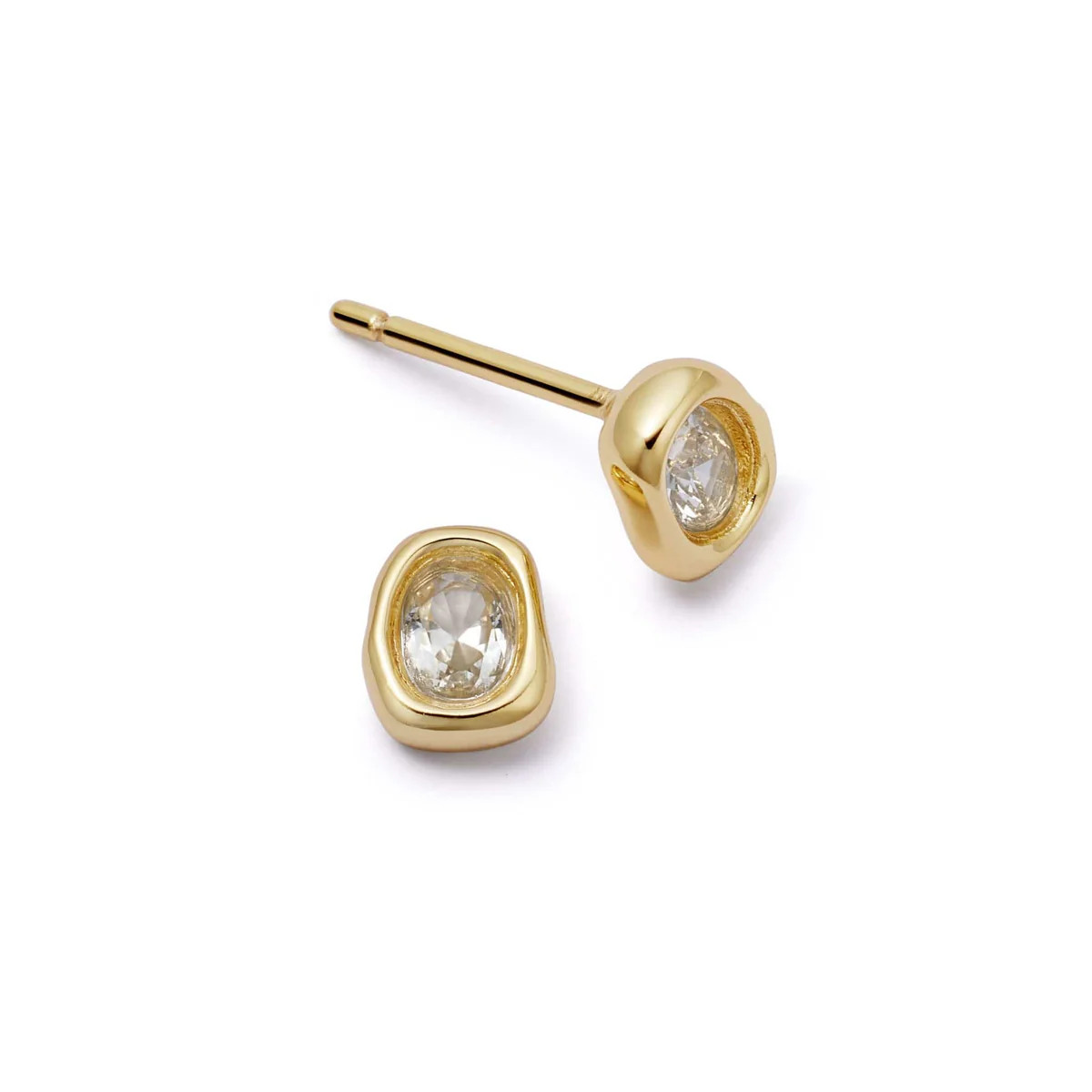 Estée Lalonde Sapphire Organic Stud Earrings 18ct Gold Plate | Daisy London Jewellery