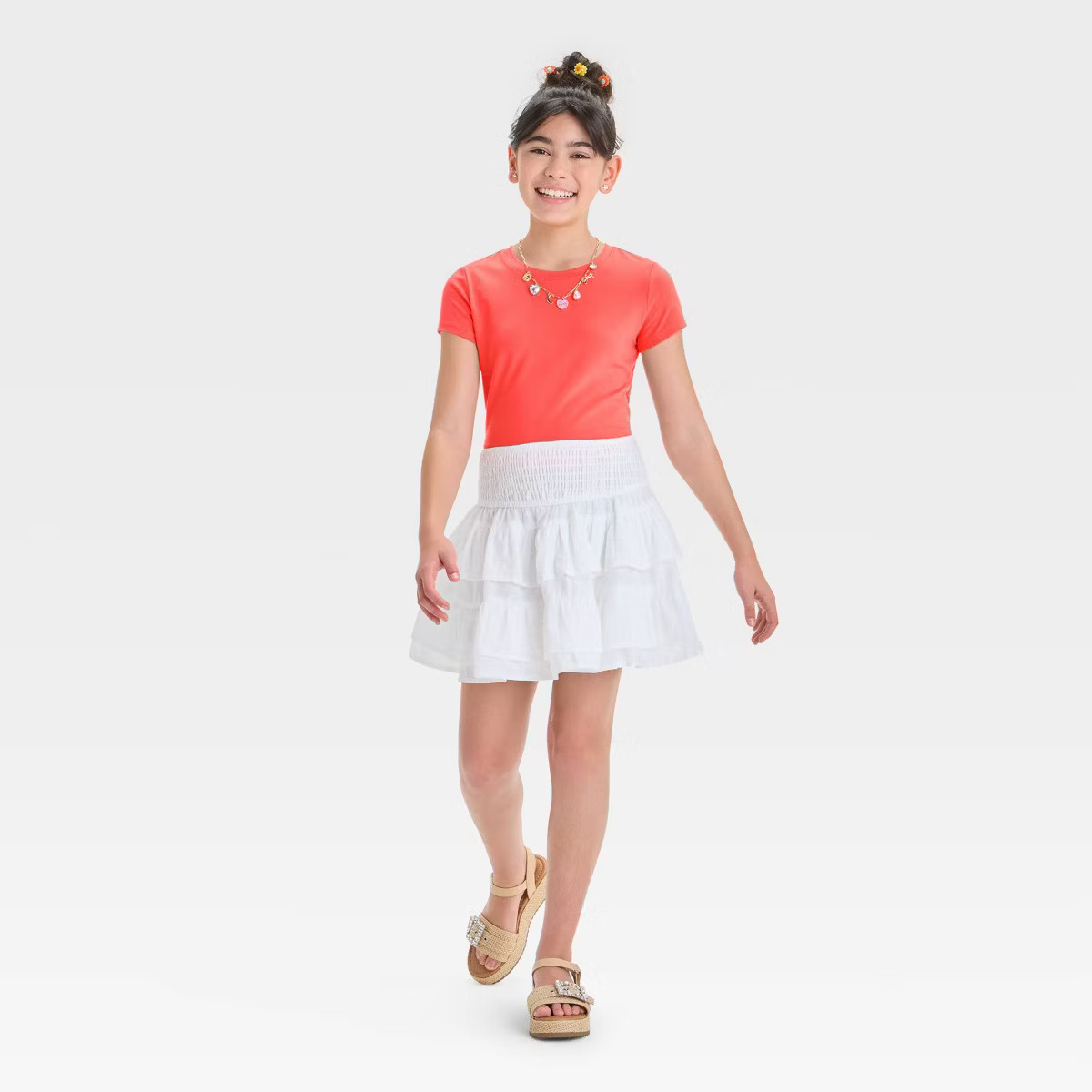 Girls' Short Sleeve Crew T-Shirt - art class™ Fresh Melon M | Target