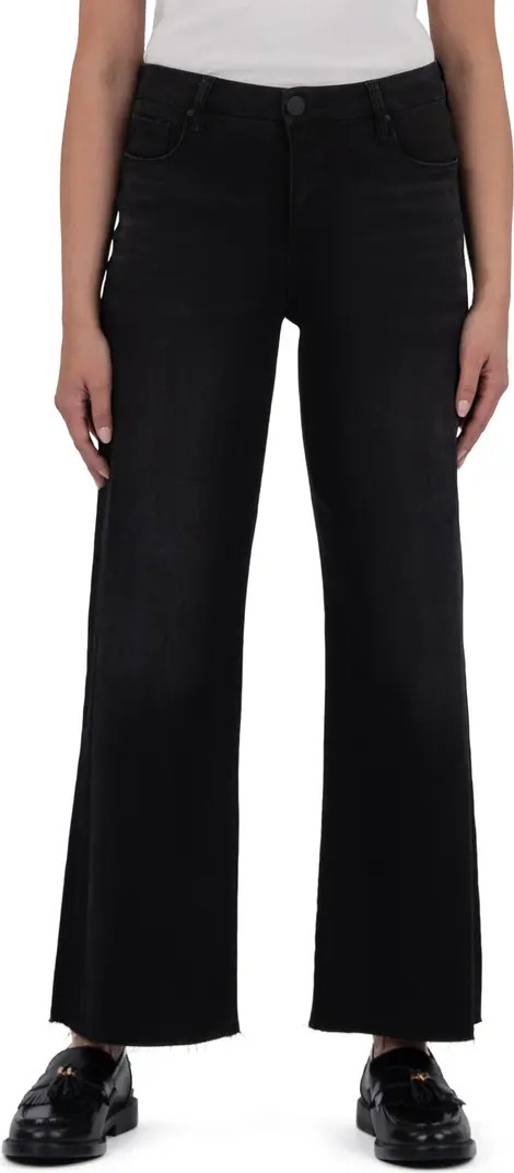 Meg High Waist Raw Hem Wide Leg Jeans | Nordstrom