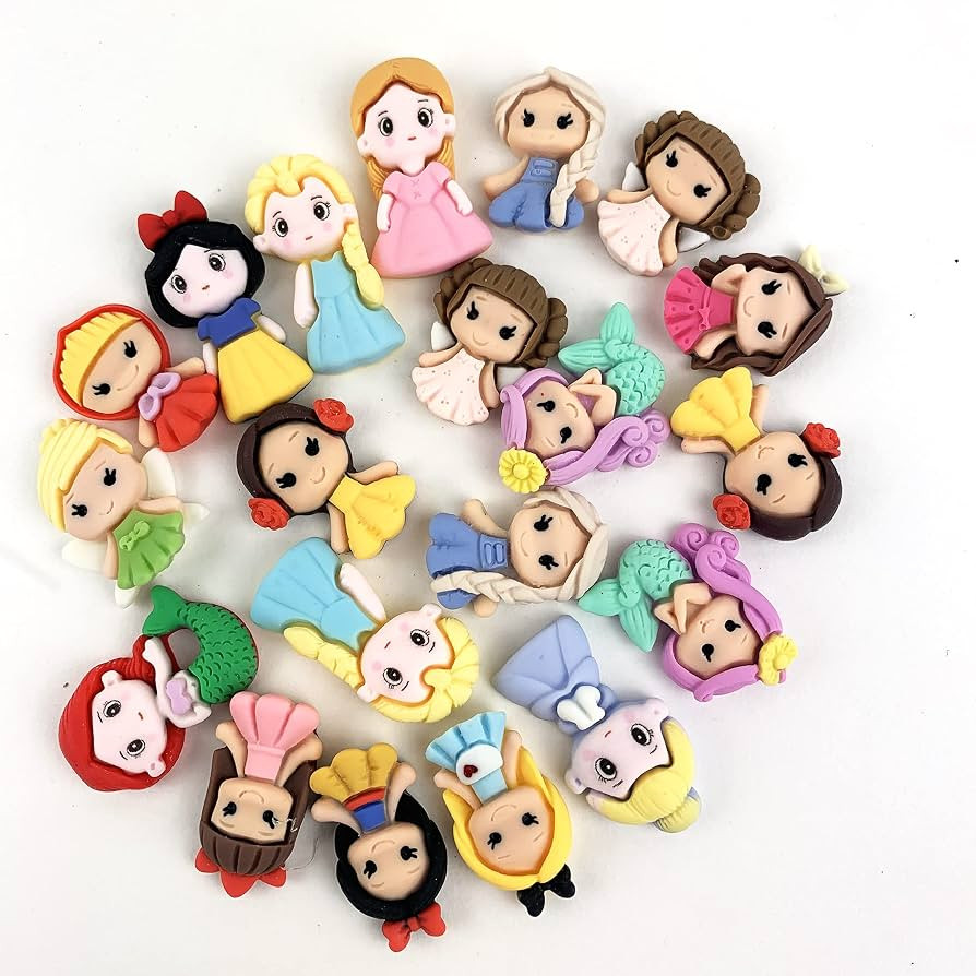Heyiwell 20PC Assorted Mini Flat Back Resin Cute Princesses Embellishments for Making Hairclip Ha... | Amazon (US)