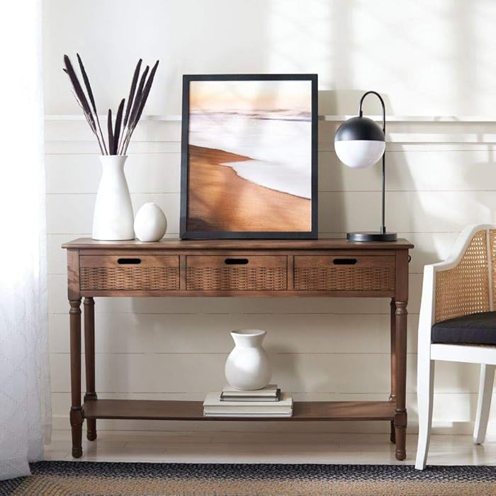 SAFAVIEH Home Collection Landers Brown 3-Drawer Console Table CNS5711C | Amazon (US)
