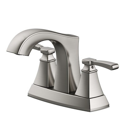allen + roth Chesler Brushed Nickel 2-Handle 4-in centerset WaterSense Bathroom Sink Faucet with ... | Lowe's