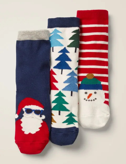 3 Pack Festive Socks - Multi | Boden (US)