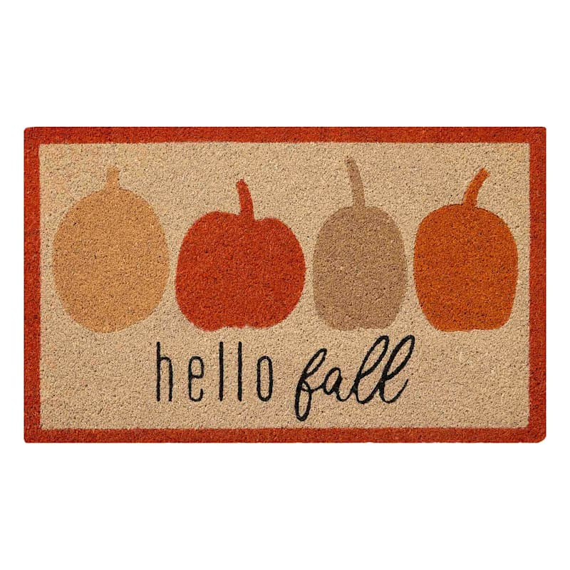 Hello Fall Pumpkins Coir Mat, 18x30 | At Home