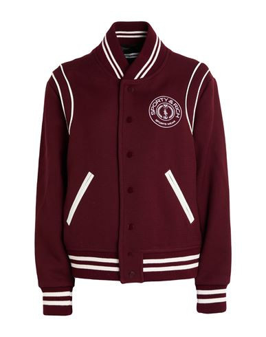 Sporty & Rich Woman Jacket Burgundy Size S Virgin Wool, Polyamide, Acrylic, Lambskin | YOOX (US)