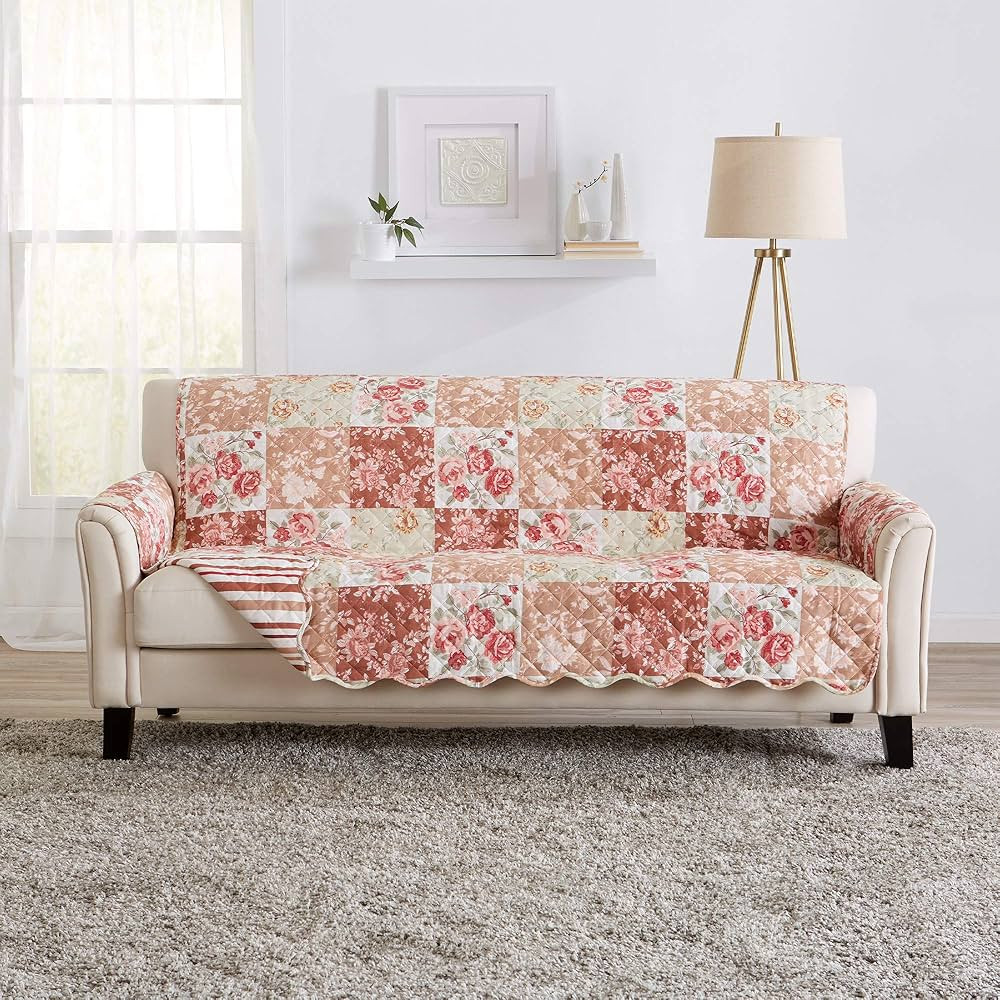 Great Bay Home Reversible Floral Patchwork Furniture Protector Scalloped Edge Stain Resistant Pri... | Amazon (US)