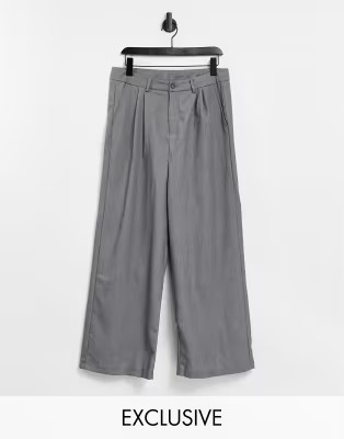 Reclaimed Vintage inspired unisex relaxed trousers in grey | ASOS (Global)