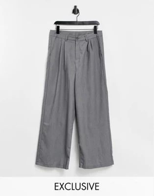 Reclaimed Vintage inspired unisex relaxed trousers in grey | ASOS (Global)