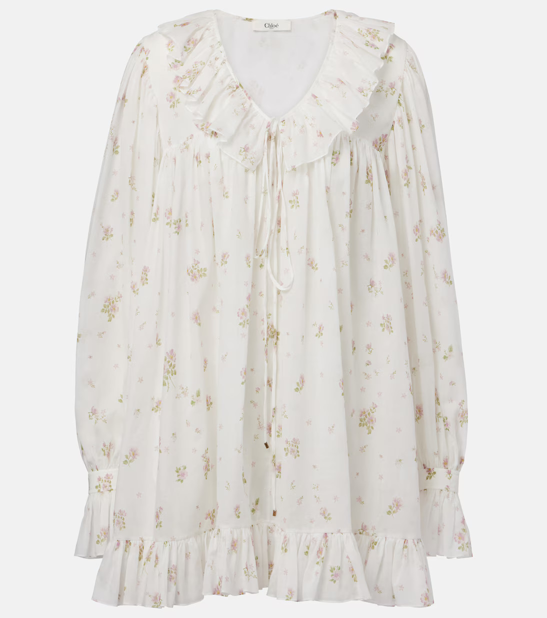 Printed ruffled cotton minidress | Mytheresa (US/CA)