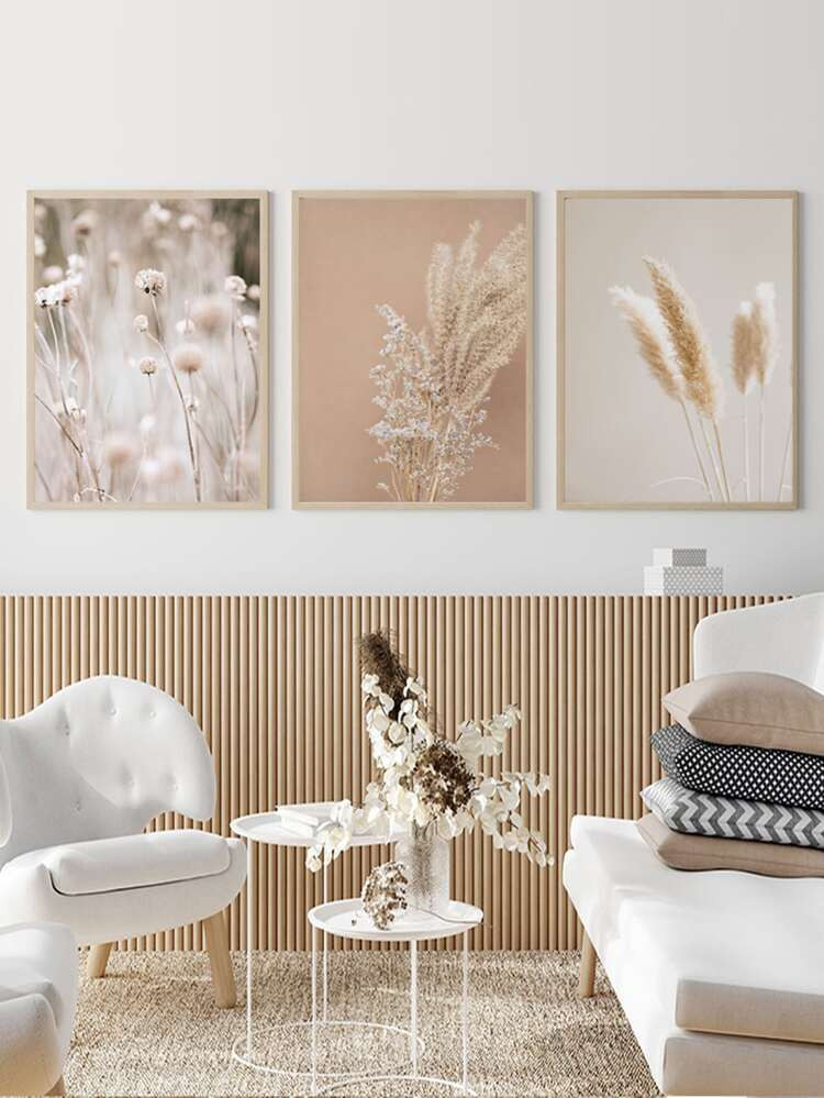 3pcs Plants Pattern Unframed Painting | SHEIN