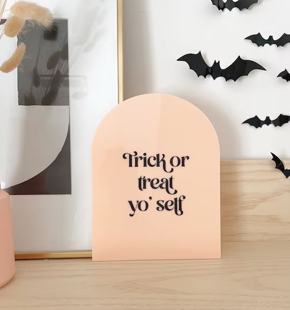 Trick or Treat Yo Self Sign Modern Halloween Sign Modern - Etsy | Etsy (US)