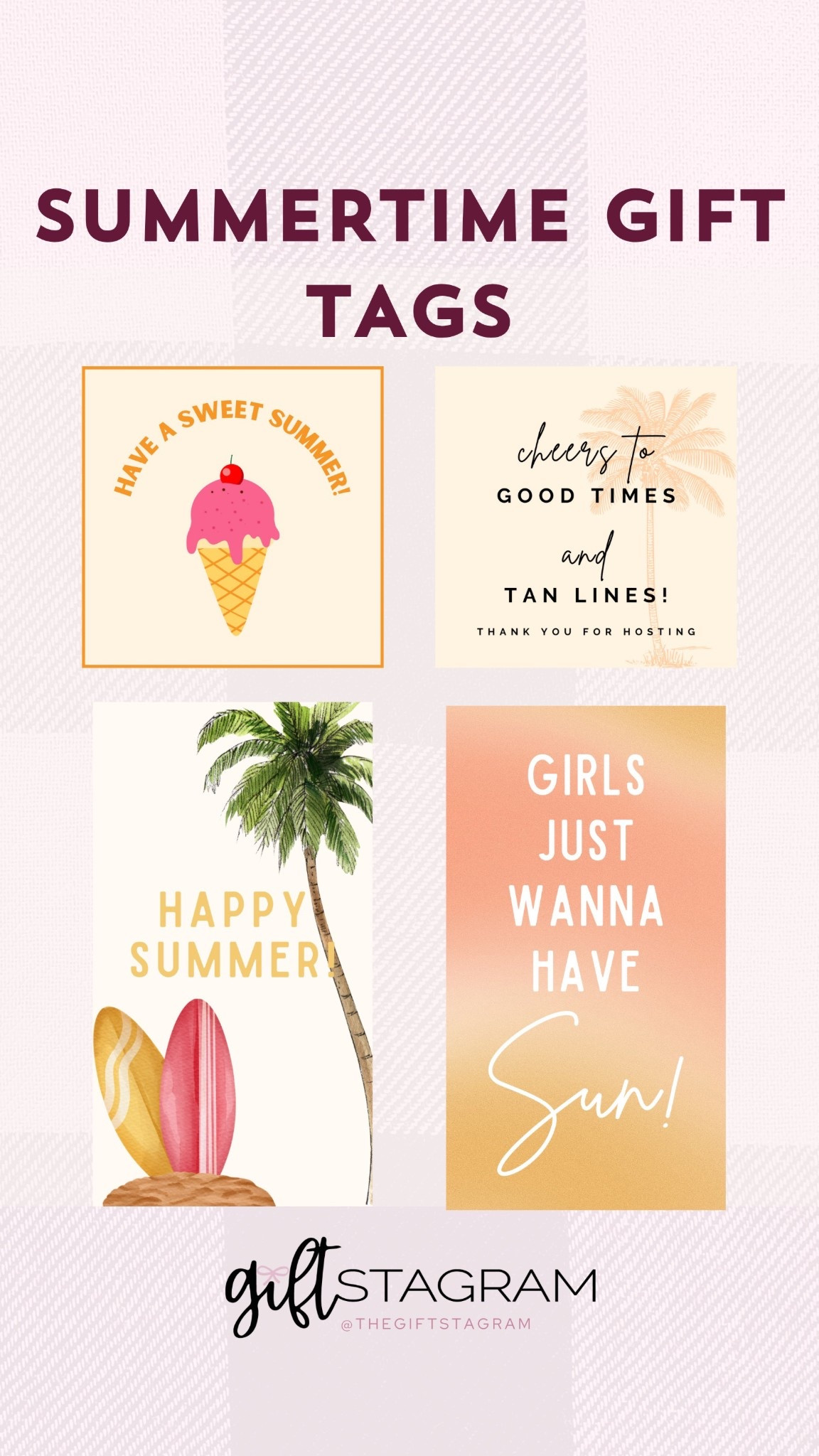 Summer Gift Tags for all occasions! Easy to download & print at home. The perfect way to complete your gift. Happy Gifting! 🎀🏷️