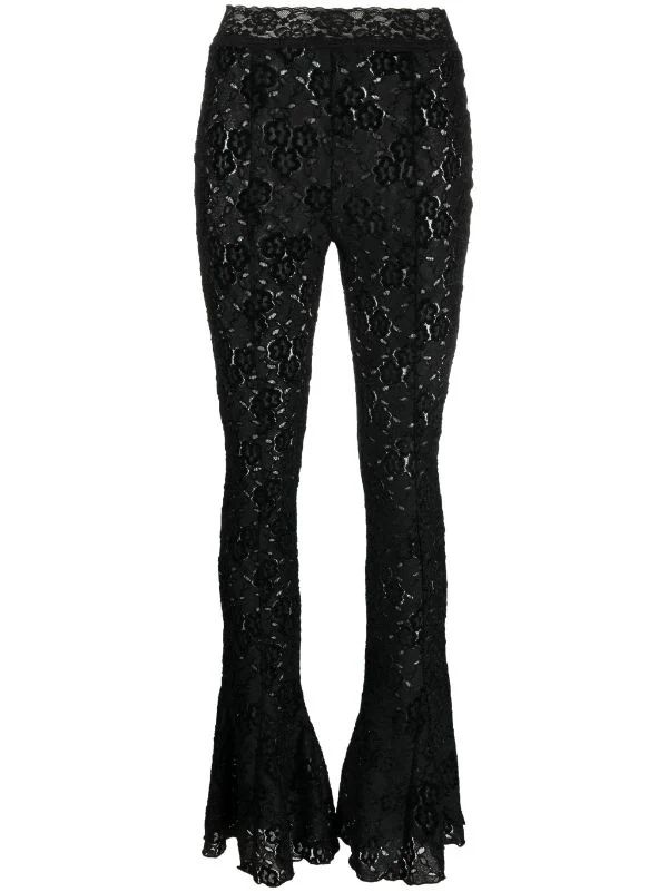 chantilly-lace flared trousers | Farfetch Global