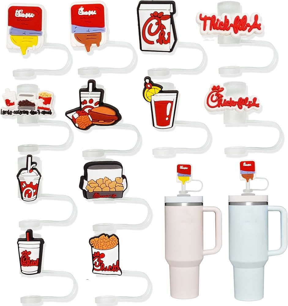 12PCS Straw Cover Cap for Stanley Cup, Food Straw Topper Compatible with 30&40oz Tumbler with Han... | Amazon (US)