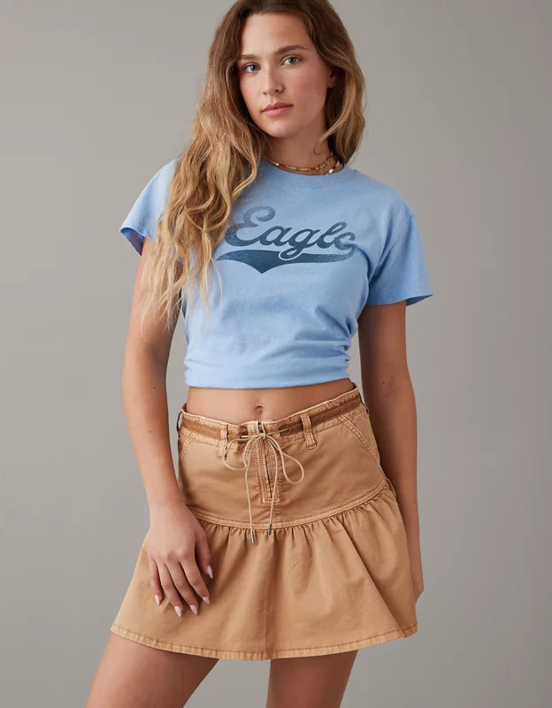 AE High-Waisted Drawstring Mini Skirt | American Eagle Outfitters (US & CA)
