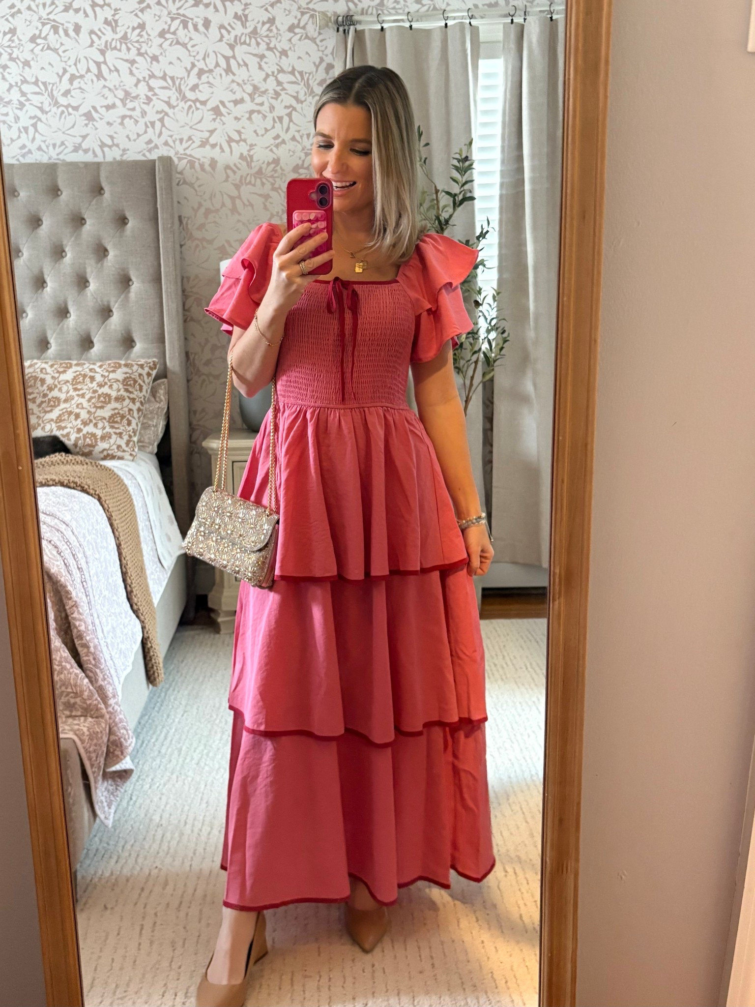 Valentine’s Day or Galentines Day brunch dress! Love the multi-tiered pink and red stunning color!!

#LTKValentine #LTKWedding #LTKSeasonal