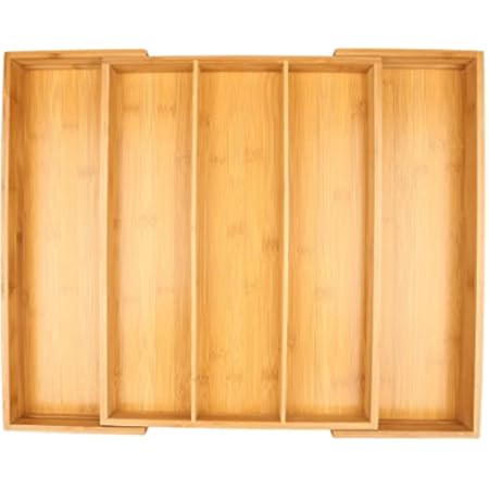 Utoplike Bamboo Expandable Kitchen Drawer Organizer, Adjustable Utensil Holder and Cutlery Tray Orga | Amazon (US)