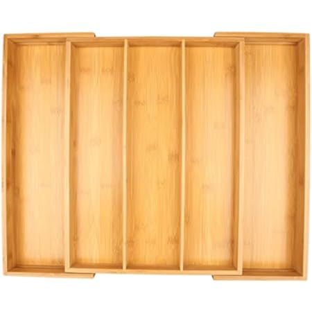 Utoplike Bamboo Expandable Kitchen Drawer Organizer, Adjustable Utensil Holder and Cutlery Tray Orga | Amazon (US)