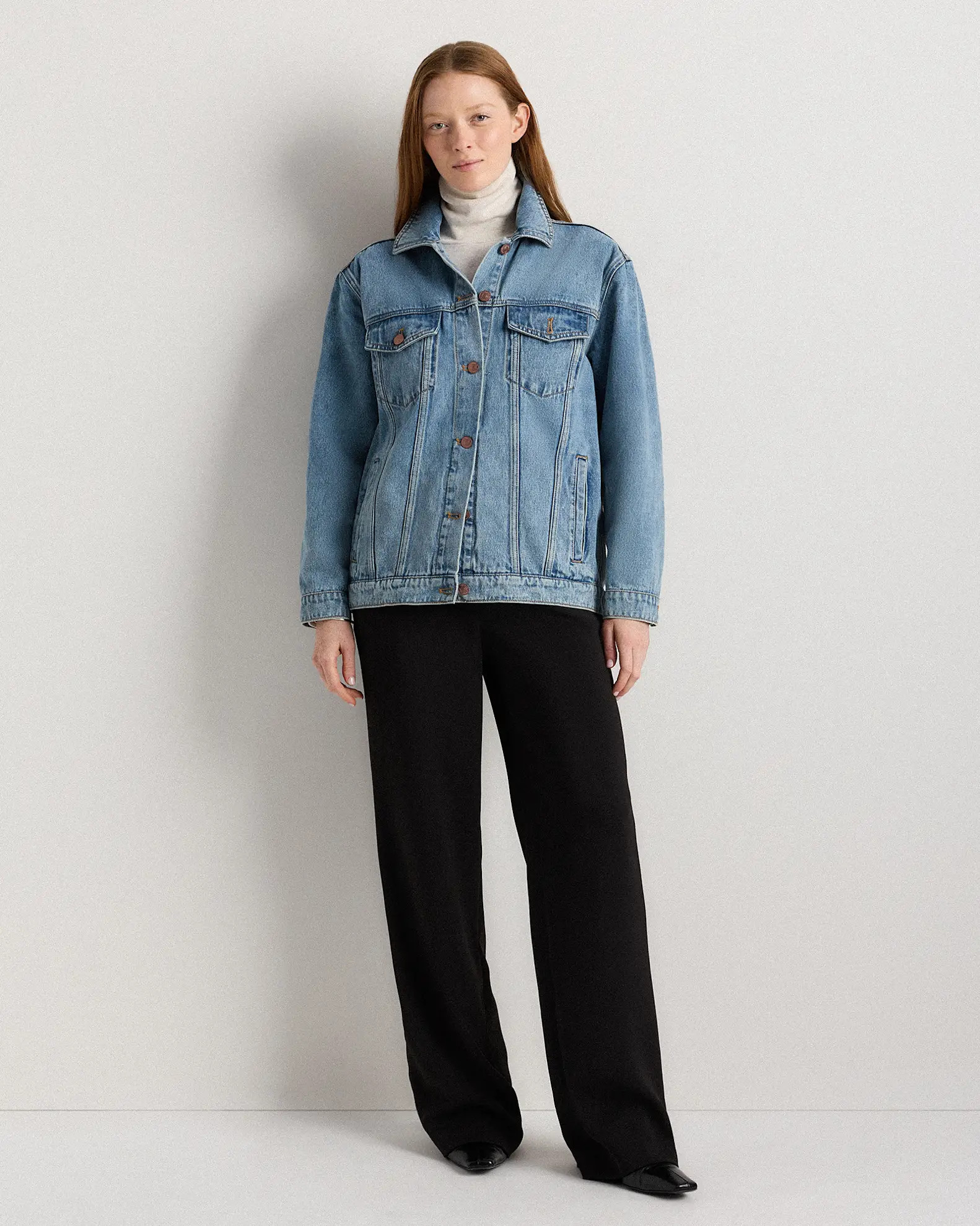 100% Organic Cotton Oversized Denim Jacket | Quince