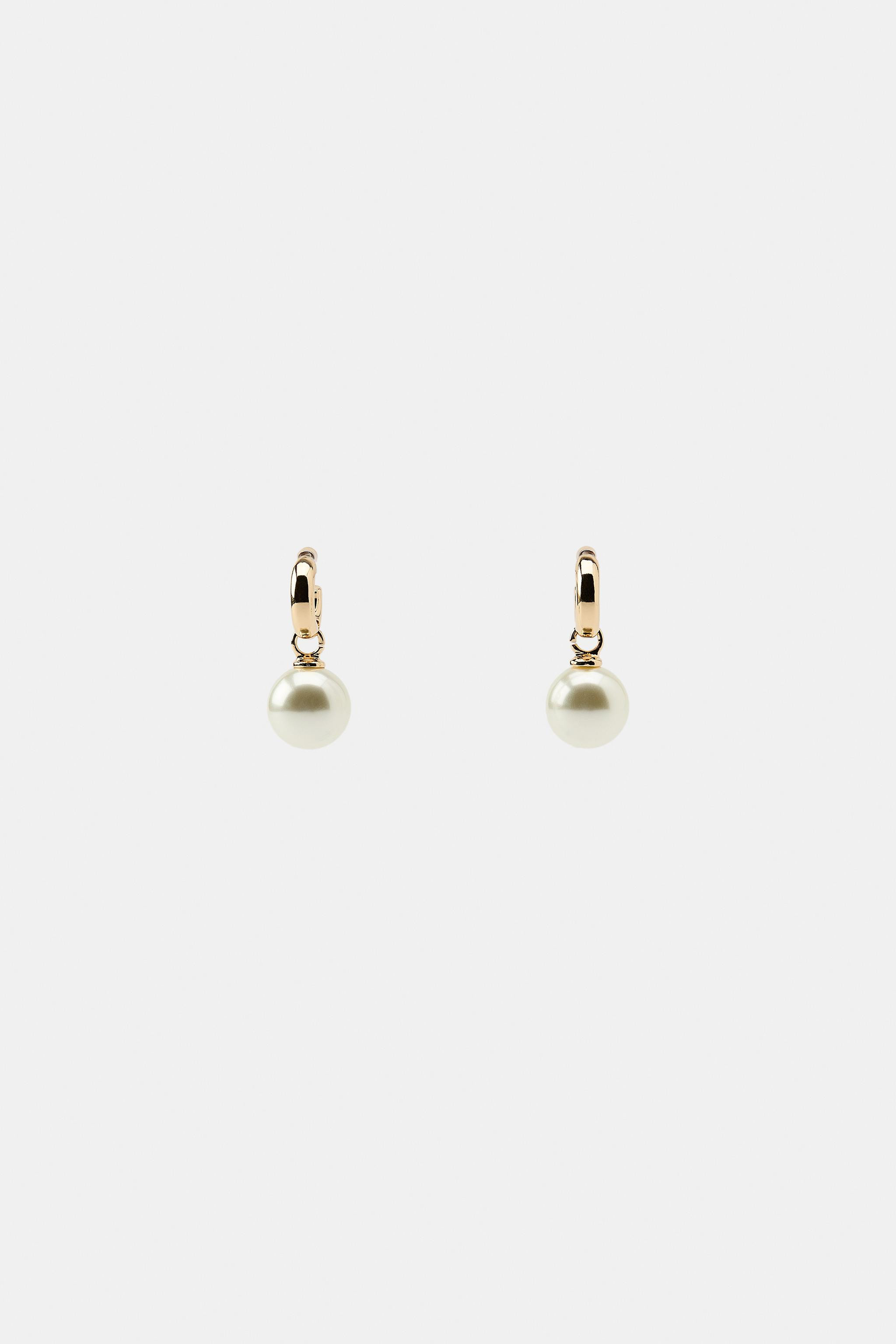 PEARL HOOP EARRINGS | Zara US