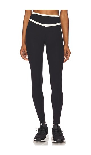 Mason High Waist Rigor Full Length 28" Legging in Black & Creme | Revolve Clothing (Global)
