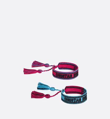 J'Adior Bracelet Set Bright Pink and Fluorescent Blue Cotton | DIOR | Dior Beauty (US)