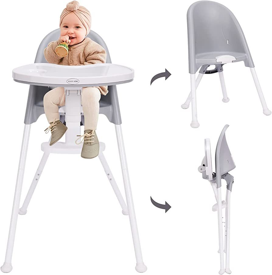 HAN-MM High Chair Folding,One Click fold,Save Space, Detachable Double Tray, Infant Chair, Car Tr... | Amazon (US)