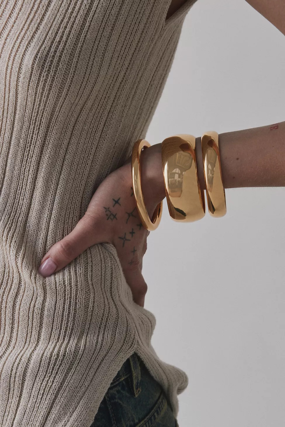 Statement Metal Bangle Bracelet Set | Urban Outfitters (US and RoW)