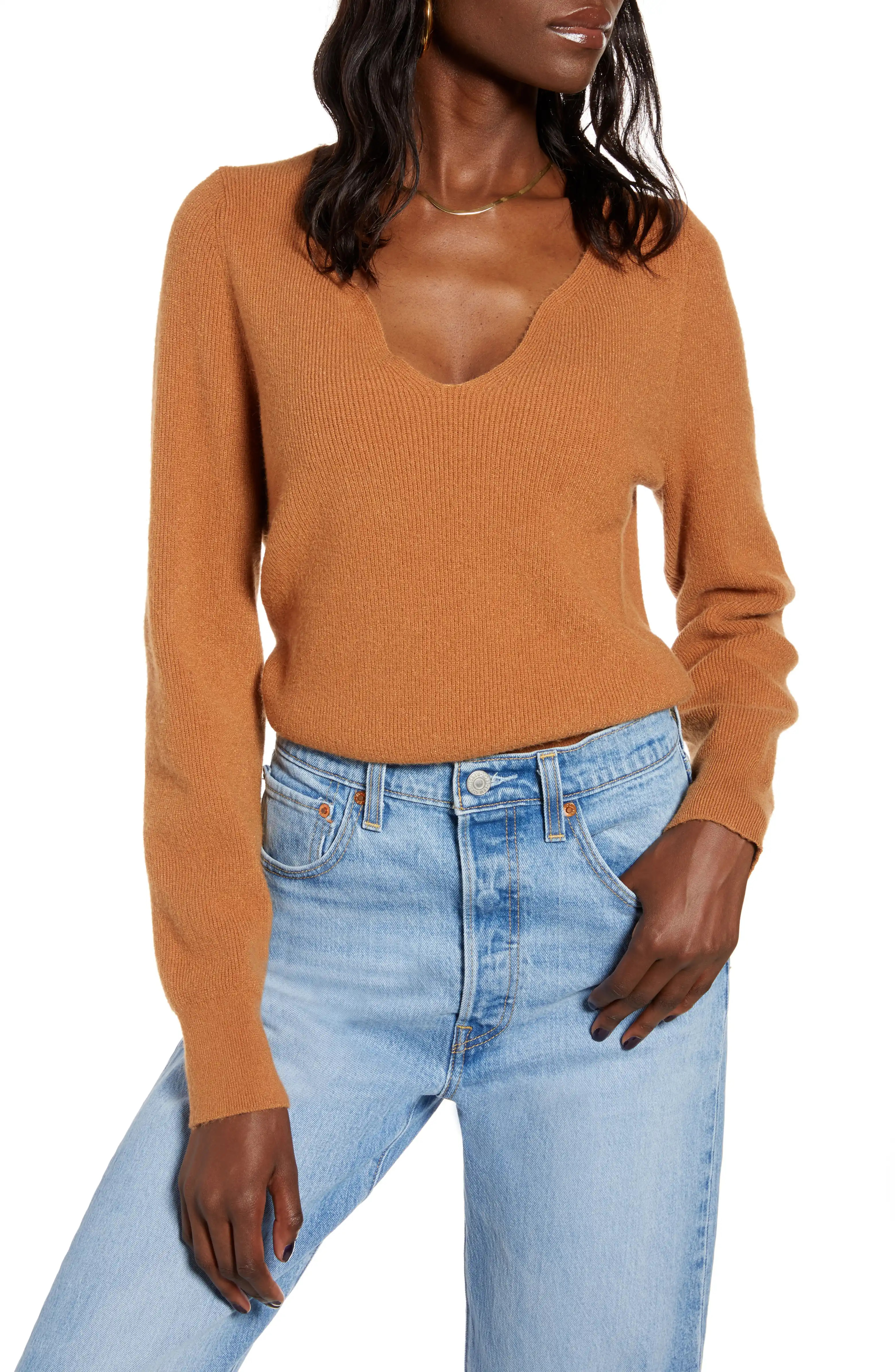 Shaped Neck Sweater | Nordstrom