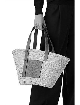 Loewe Basket Bag In Palm Leaf and Calf | David Jones | David Jones (Australia & New Zealand)