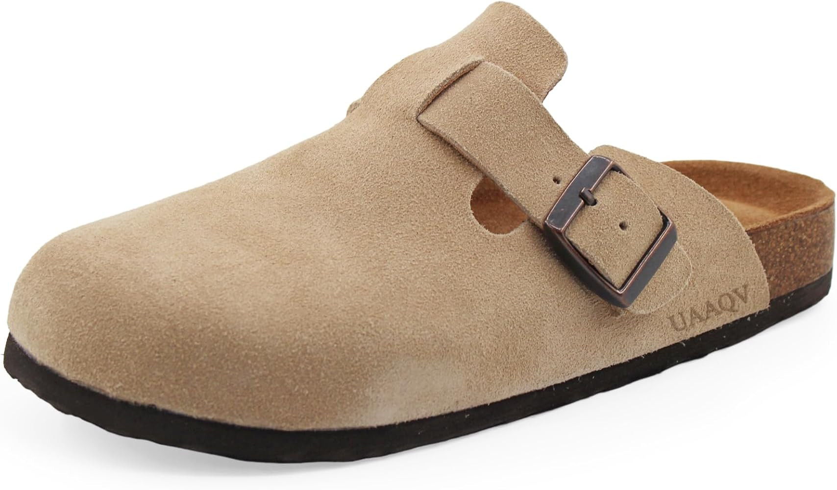 UAAQV Antislip Sole Support and Adjustable Buckle Boston Clogs for Women Cow Suede Leather Cork a... | Amazon (CA)