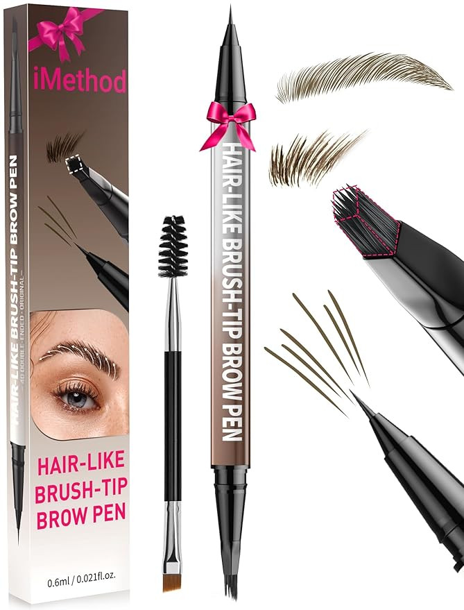 iMethod Eyebrow Pen - Eyebrow Pencil,2-in-1 Eyeliner Dual-Ended Brush-Tip Microblading 4d Eyebrow... | Amazon (US)