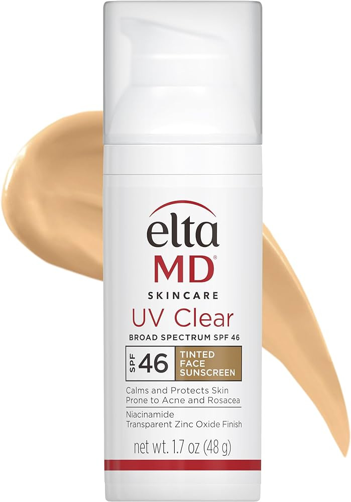 EltaMD UV Clear Tinted Face Sunscreen, SPF 46 Oil Free Sunscreen with Zinc Oxide, Protects and Ca... | Amazon (US)
