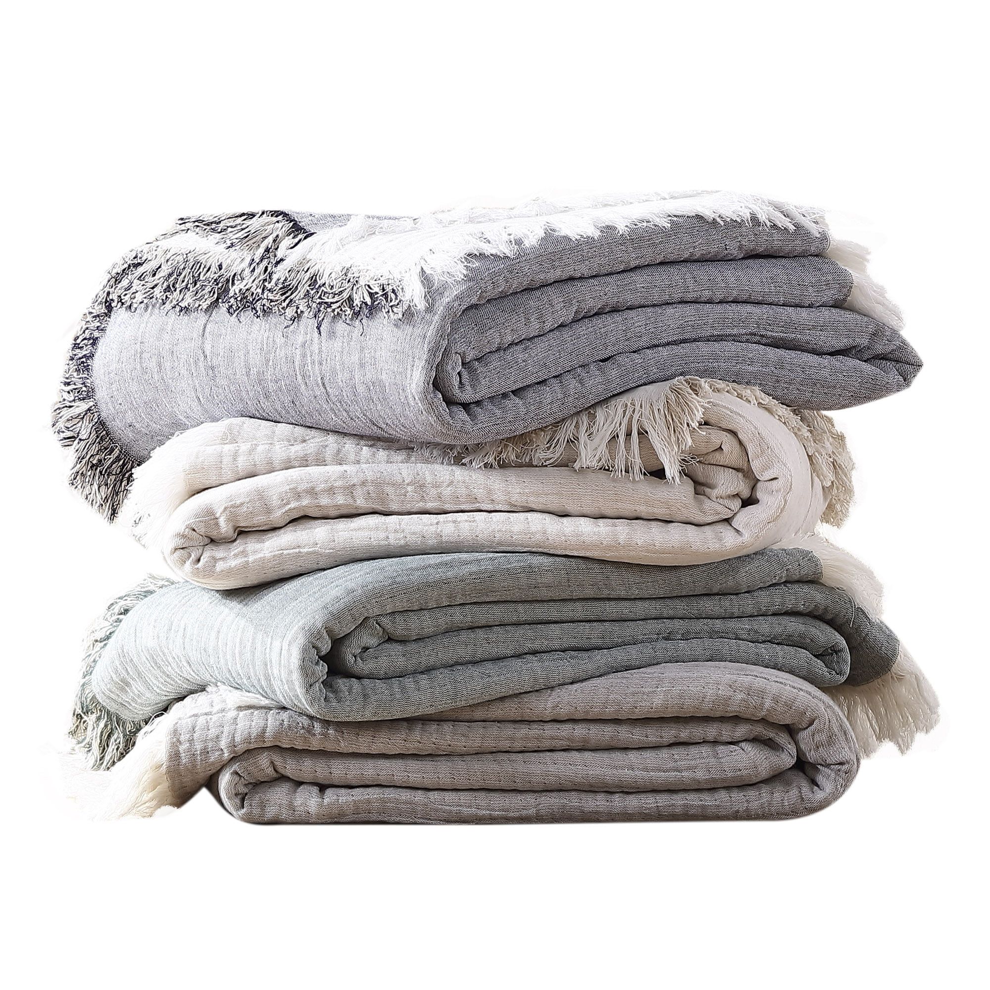 Brielle Home Denver Reversible Cotton Gauze Throw Blanket | Walmart (US)